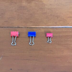 Pink and Blue Binder Clips